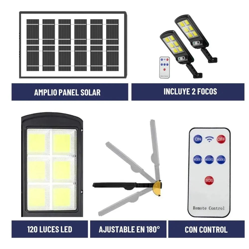 Lampara solar con sensor + Control